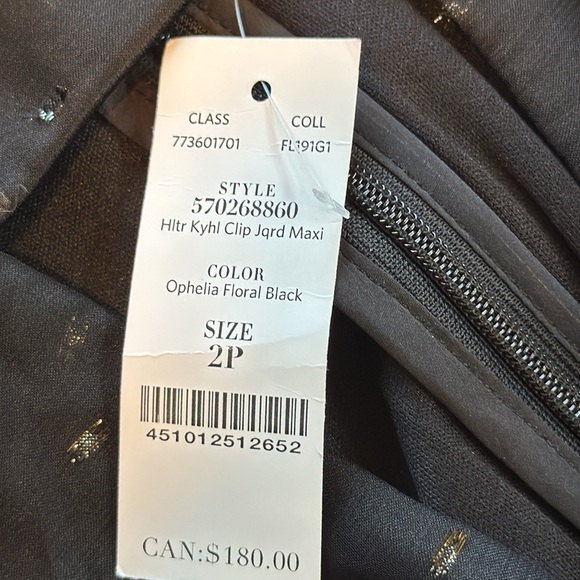 WHBM Halter Clip Jacquard Maxi Dress ophelia floral black - Picture 6 of 15